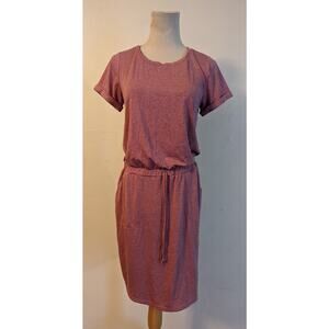 New 32 COOL sz S Elastic Waist Soft Lux Dress knit heather rose cocoa ss W2